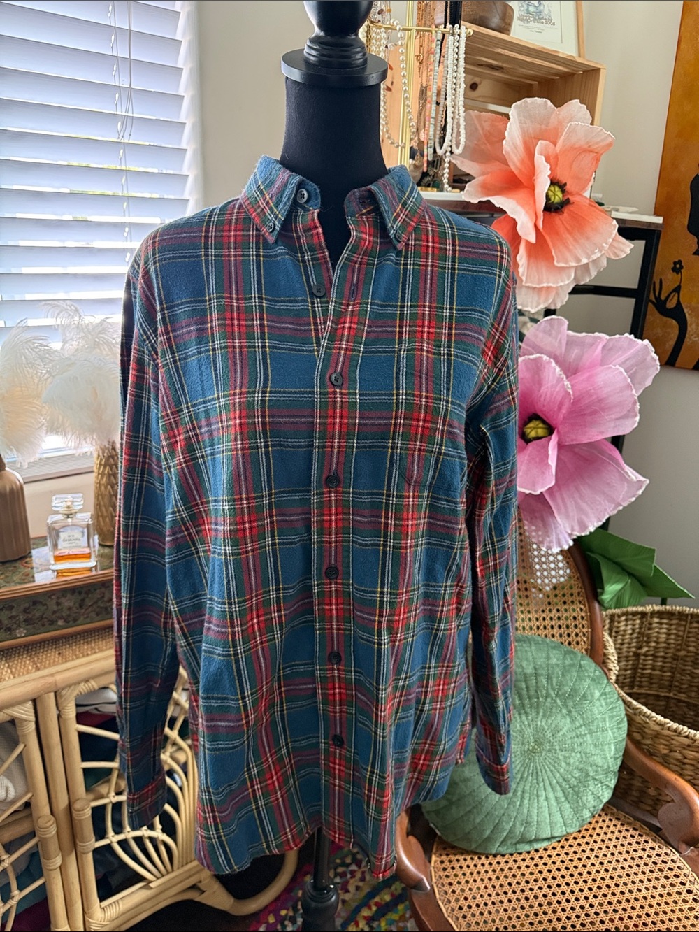 Men's L.L. Bean Plaid Slim Fit Button Up Flannel Shirt
